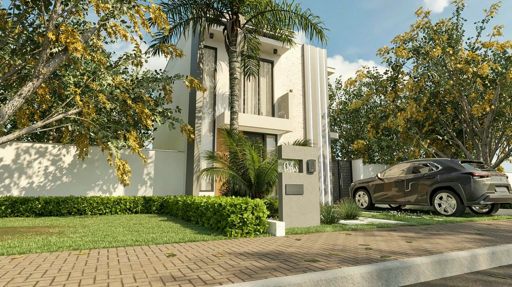casa moderna em terreno 8x19