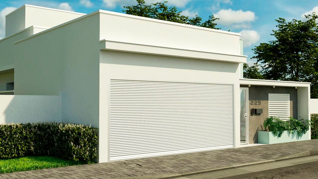 fachada residencial com muro