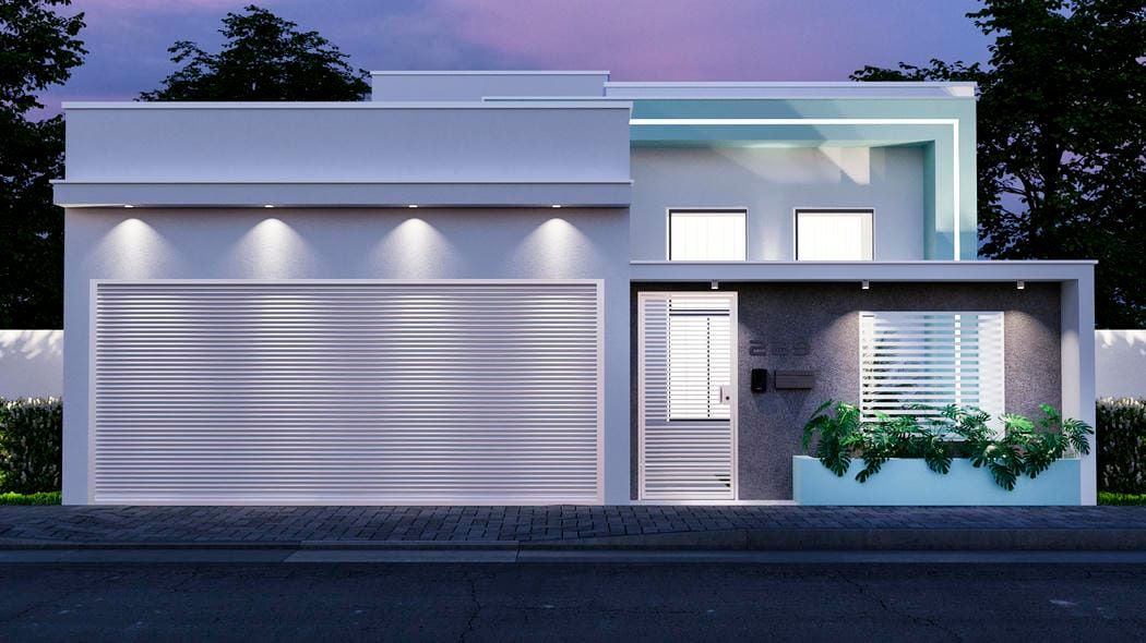 projeto de fachada iluminação noturna 