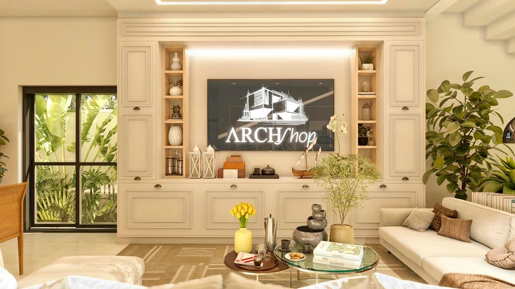 Sala de estar com decoração clássica