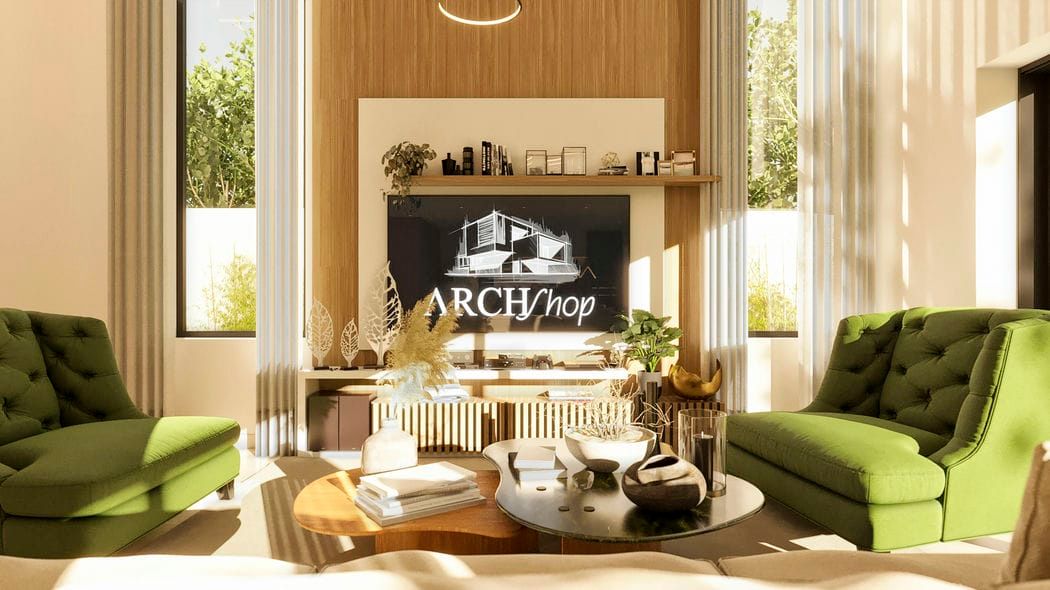 sala com painel de tv