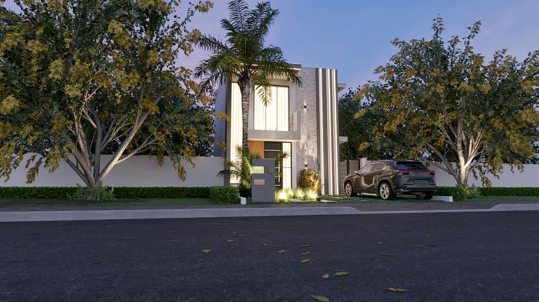 casa com led na fachada