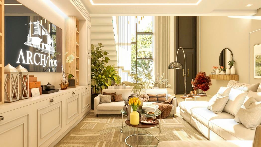 Sala de estar com decoração clássica