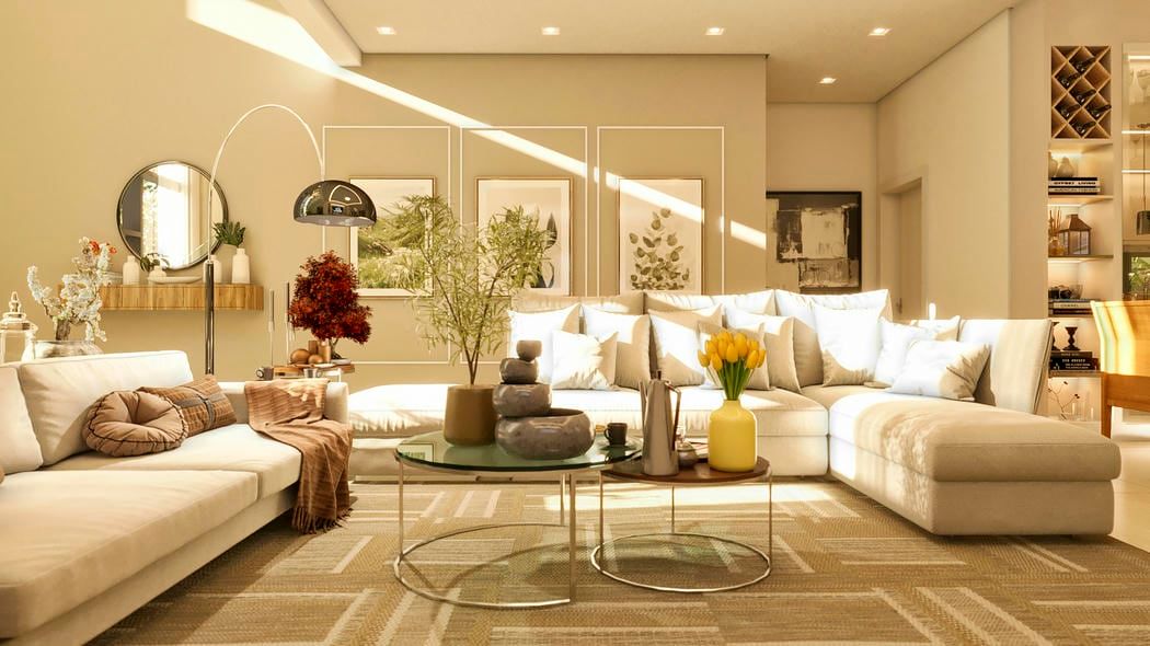 Sala de estar com decoração clássica