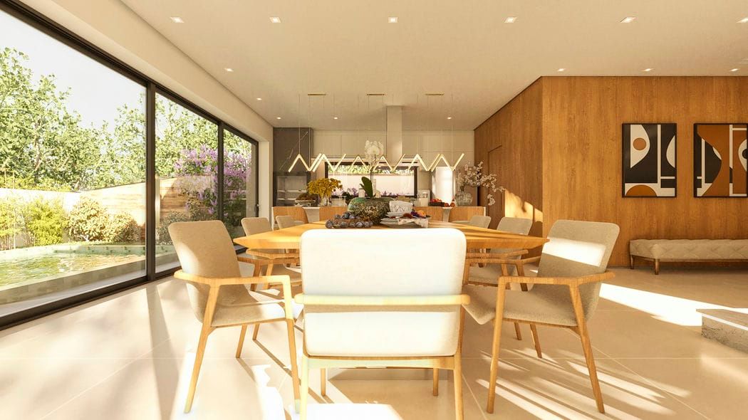 sala de jantar com cozinha