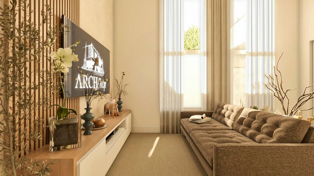 projeto de interiores de uma sala de estar