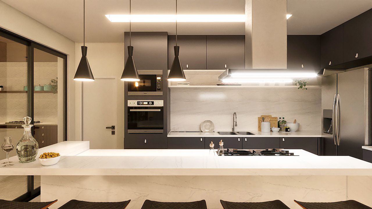 cozinha com mdf cinza