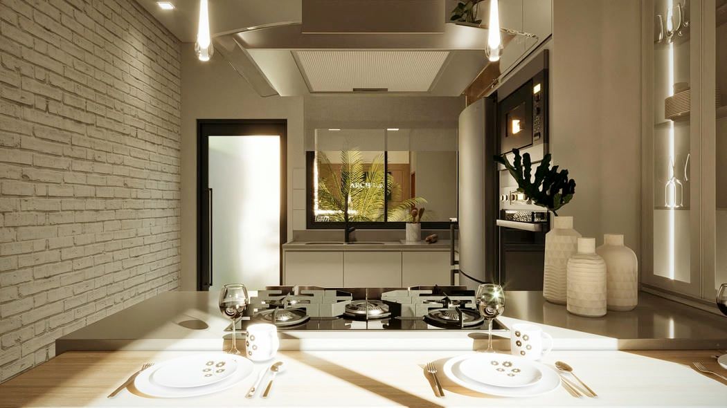 Cozinha planejada em sobrado