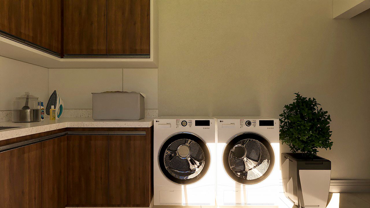 lavanderia com duas lavadoras