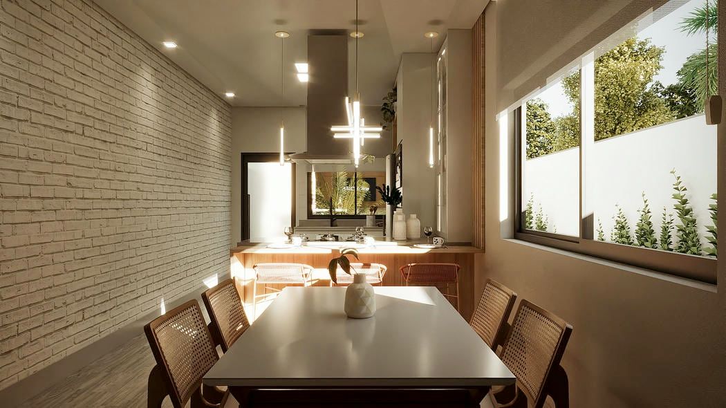 Cozinha planejada em sobrado