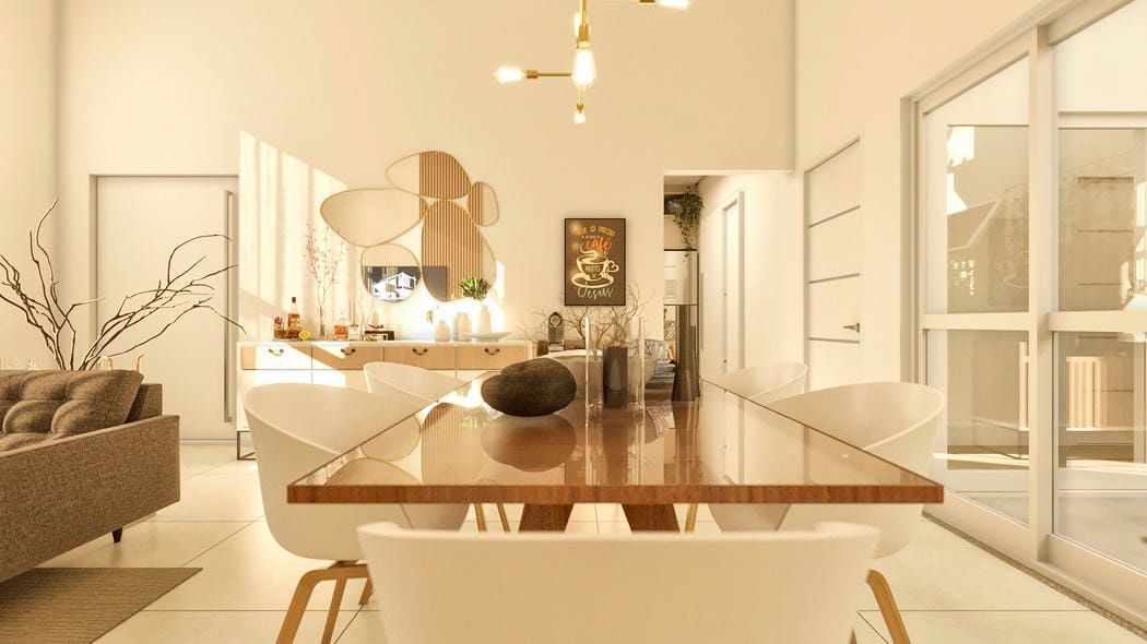 Projeto de interiores sala de jantar moderna