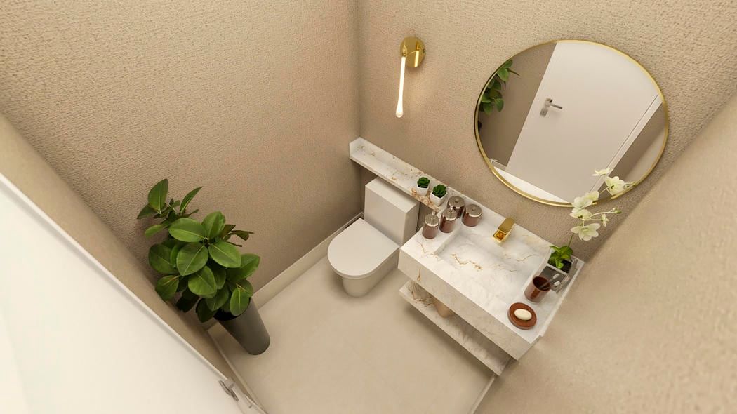 projeto de lavabo com bancada