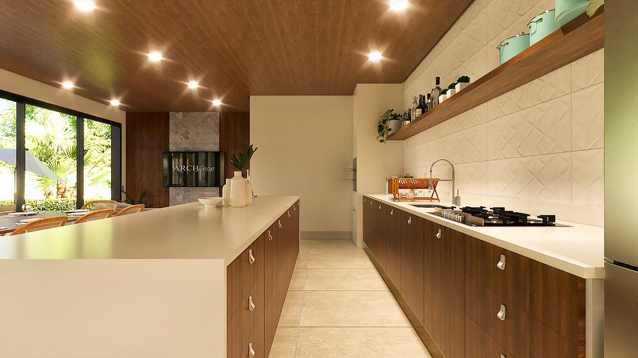 cozinha com churrasqueira