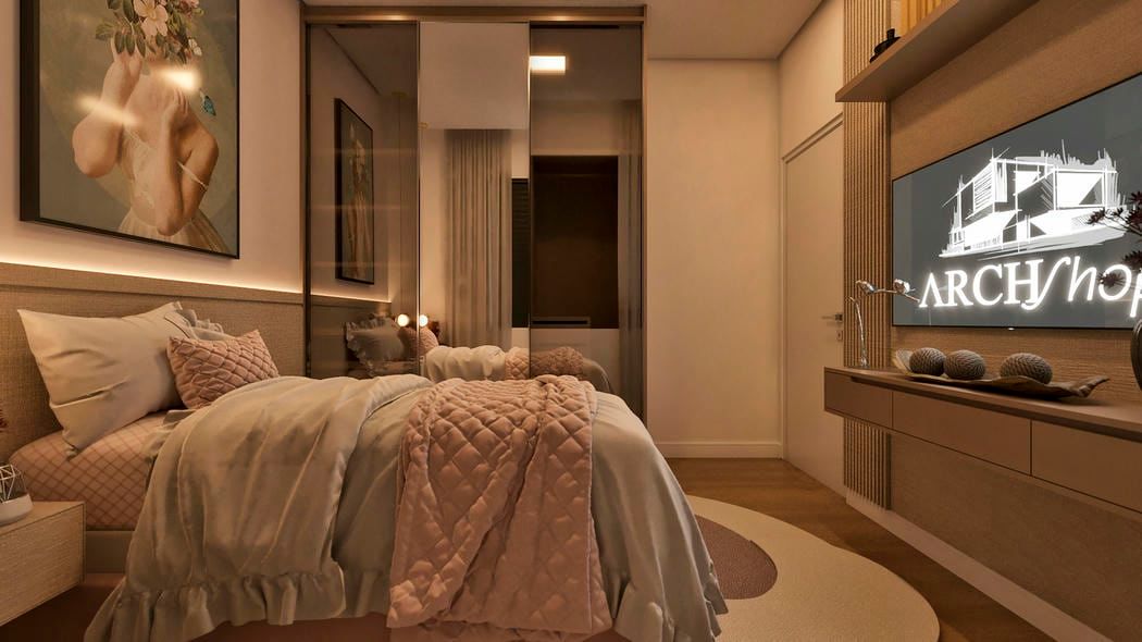 quarto jovem com tons de rosa delicado