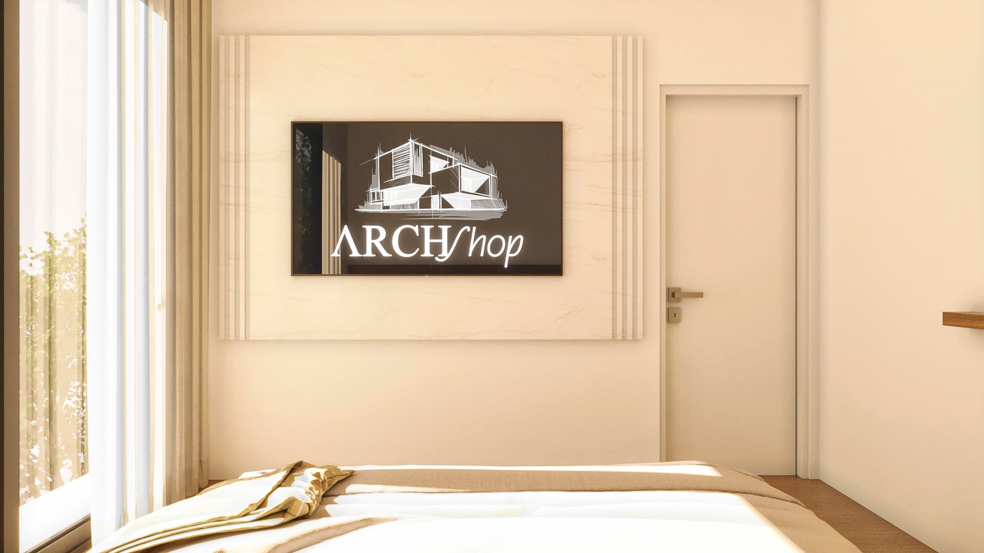 painel de tv mdf branco