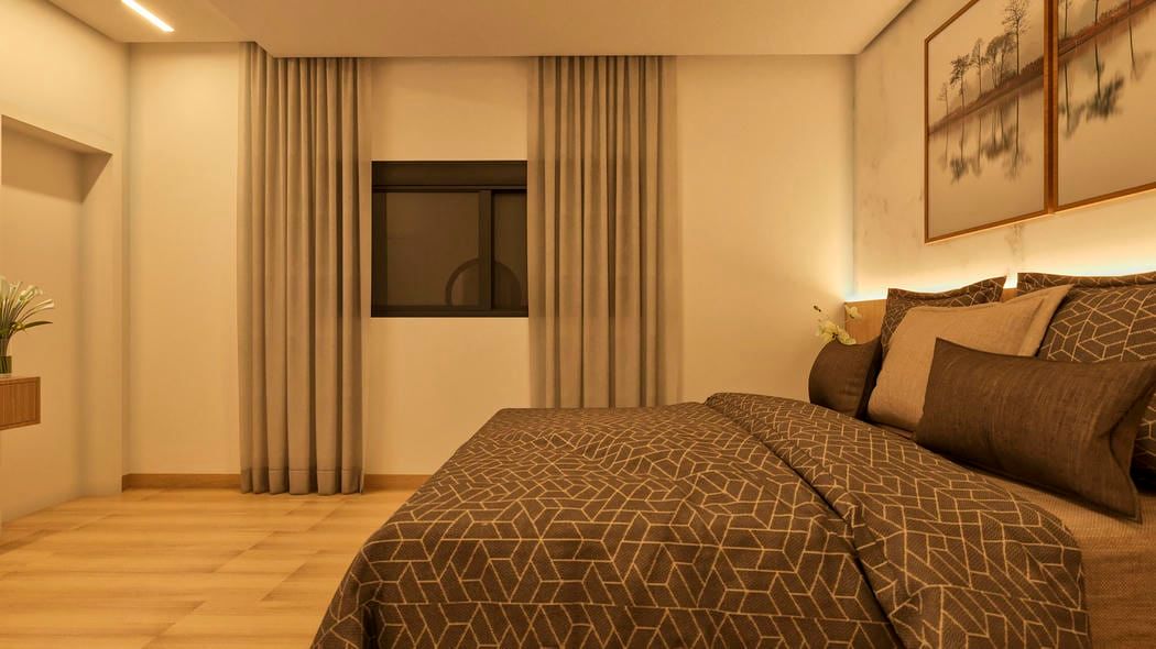 Dormitório com cabeceira