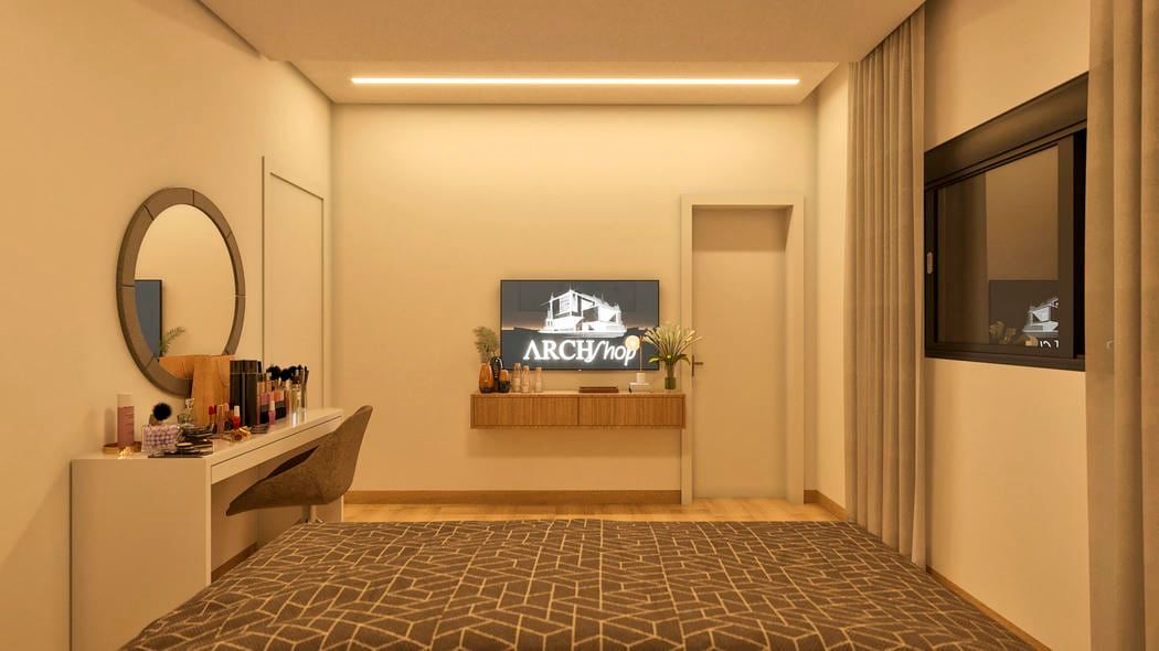 Dormitório com cabeceira