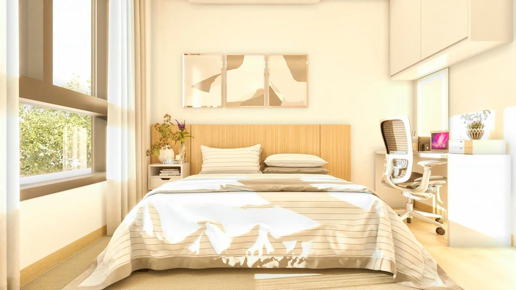 Dormitório com cabeceira