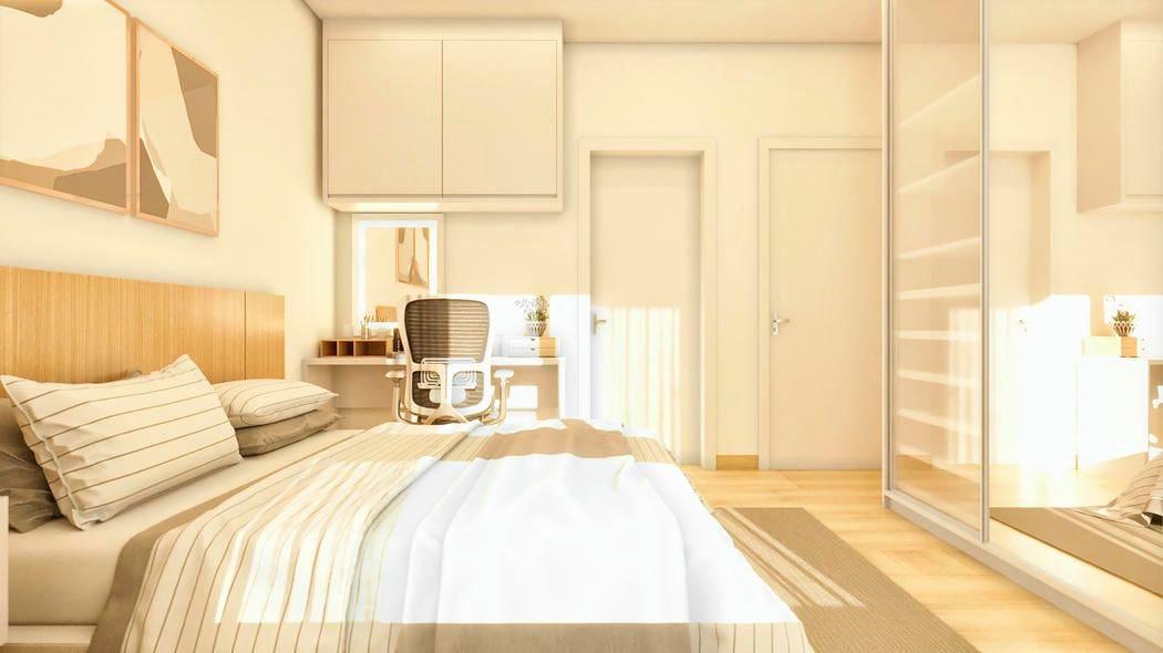 Dormitório com cabeceira