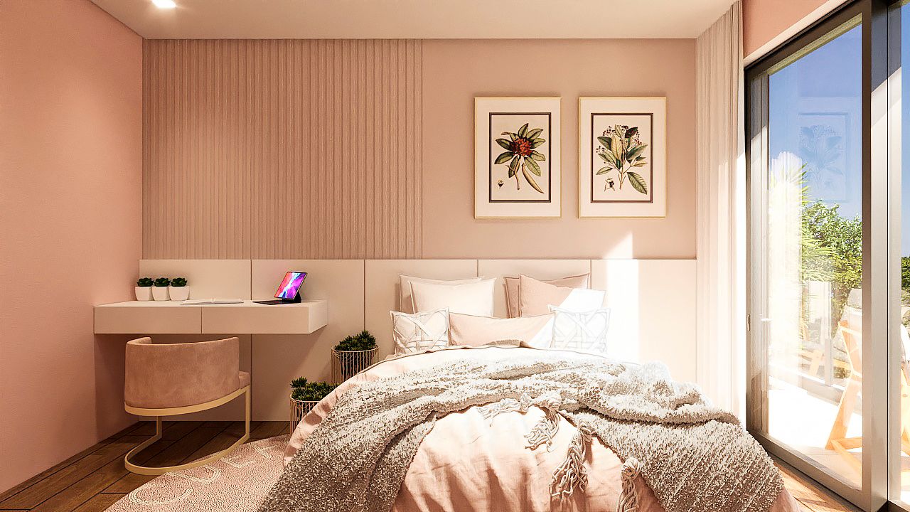 suíte com escrivaninha