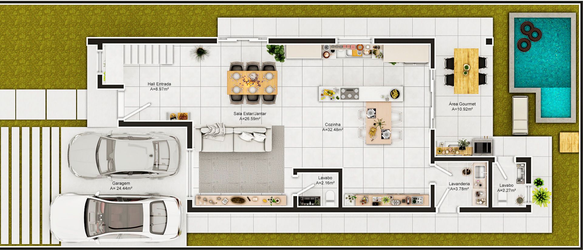 Planta baixa terreo sobrado 10x25