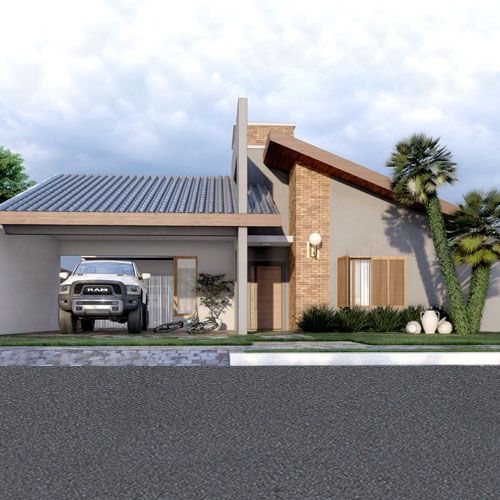 Plantas de Casas com 3 Quartos e Telhado Aparente: Conheça 4 Projetos para se Inspirar