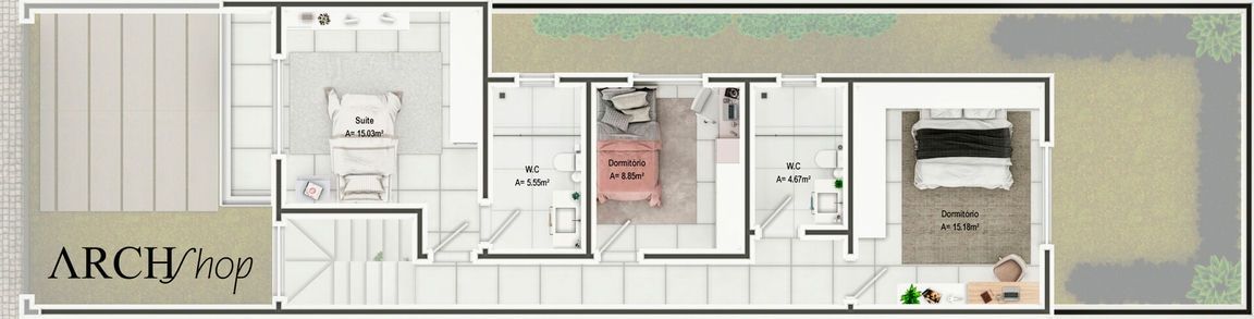 Planta baixa terreo projeto turquia sobrado 3 quartos